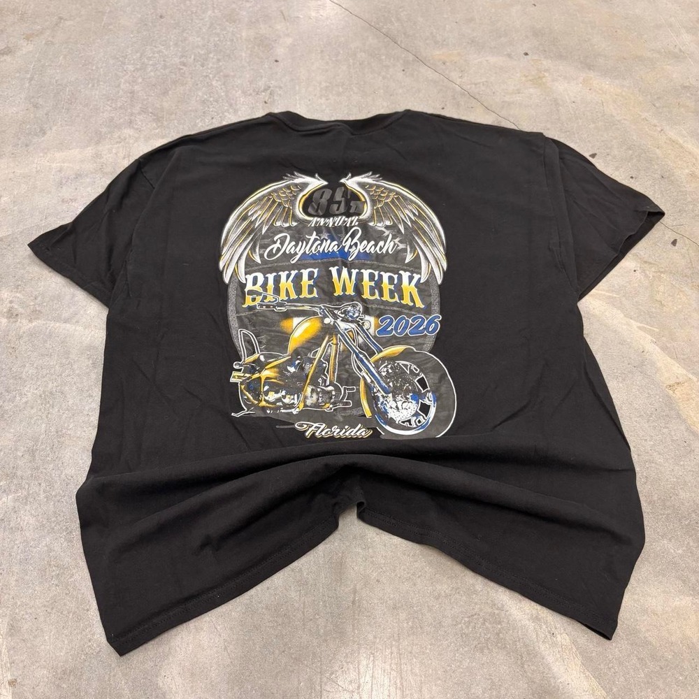 Hanes Daytona Beach Bike Week 2026 Graphic T Shirt XL Mens Black Biker Tee